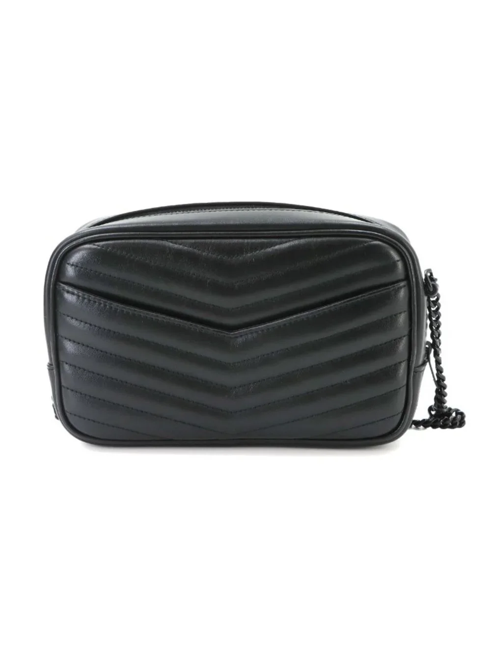 Saint Laurent Lou Chain Shoulder Bag Leather Black